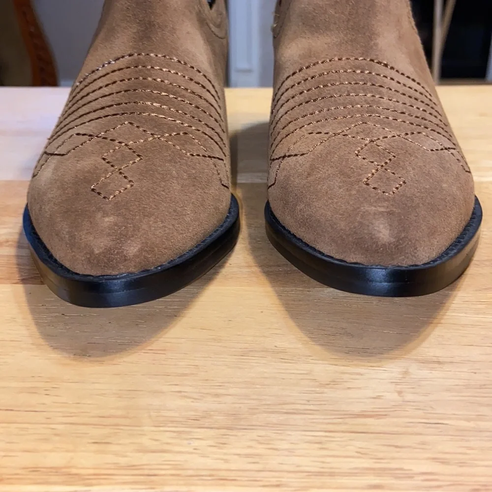 BiBi Lou Brown Leather Studded Ankle Boots
